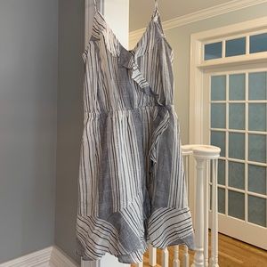 Express summer striped dress with ruffles